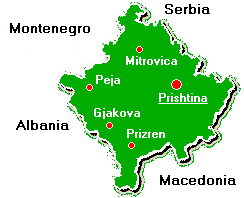 map of  KOSOVA